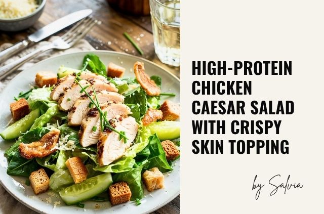 Juicy High-Protein Chicken Caesar Salad with Crispy Skin Topping