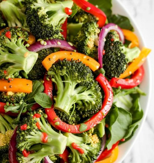 Vegan Broccoli Salad with Fresh Ingredients