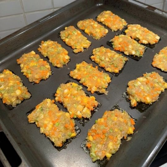 Golden Shrimp and Vegetable Patties