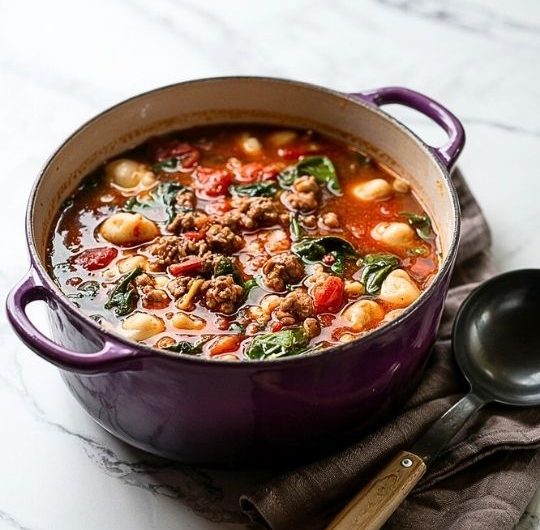 Ground Beef and Gnocchi Vegetable Soup