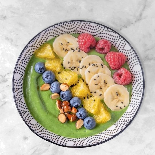 Healthy breakfast Avocado Spinach Smoothie Bowl