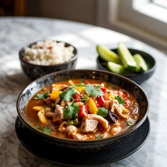 Hearty Chicken, White Bean, and Mushroom Chili Recipe