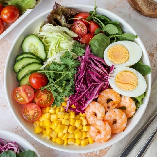 Shrimp and Egg Salad Bowl
