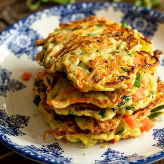 pan fried Shrimp patties with fresh onion