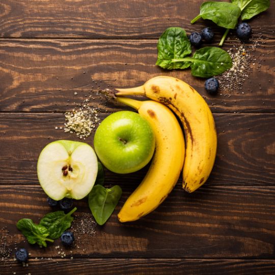 ingredients for spinach smoothies bowl