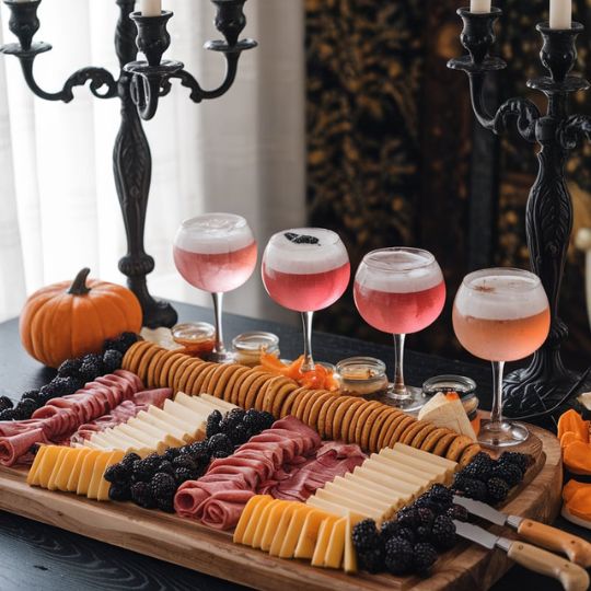 Halloween Cocktail & Charcuterie Board