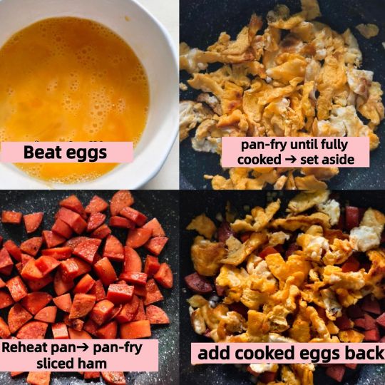 Ham and Egg Fried Rice Directions