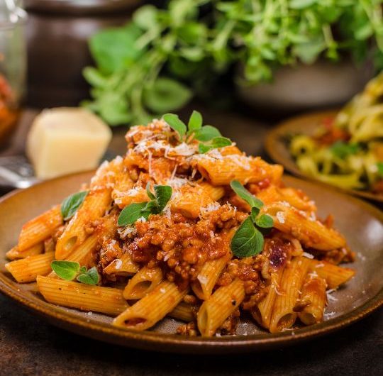 Spicy Penne with Ground Beef (Arrabbiata-Style)