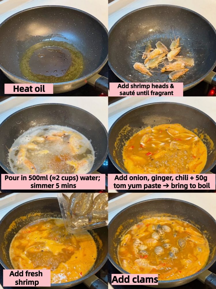 Creamy Seafood Tom Yum Soup Tom yum recipe directions stage 1