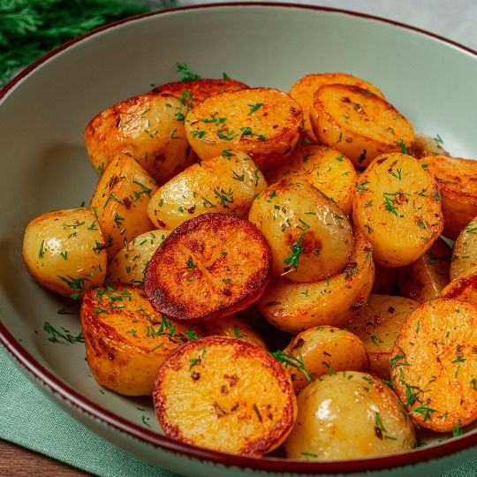 Crispy Oven-Roasted New Potatoes with Garlic Butter and Dill