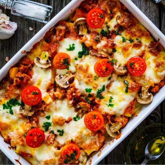 Ground Beef Casserole Recipe with Rigatoni Pasta